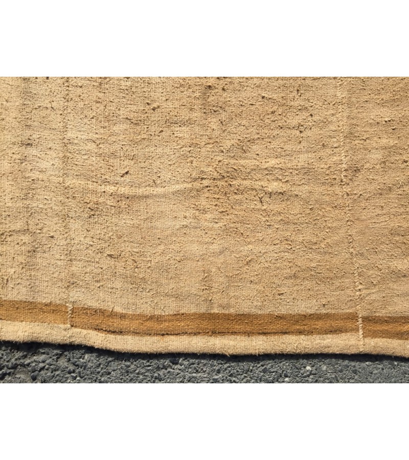 7x12 vintage woven hemp, beige brown handmade rug , 6'8 X 11'10 Area Rug