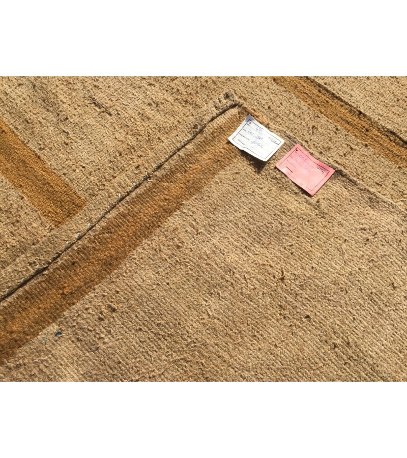 7x12 vintage woven hemp, beige brown handmade rug , 6'8 X 11'10 Area Rug