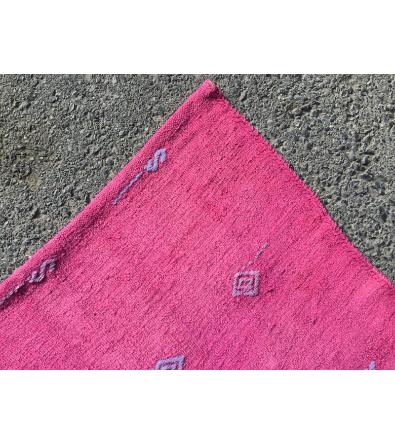 5x10 pink boho hemp runner, retro Turkish runner, 4'11 X 10'2 corridor rug