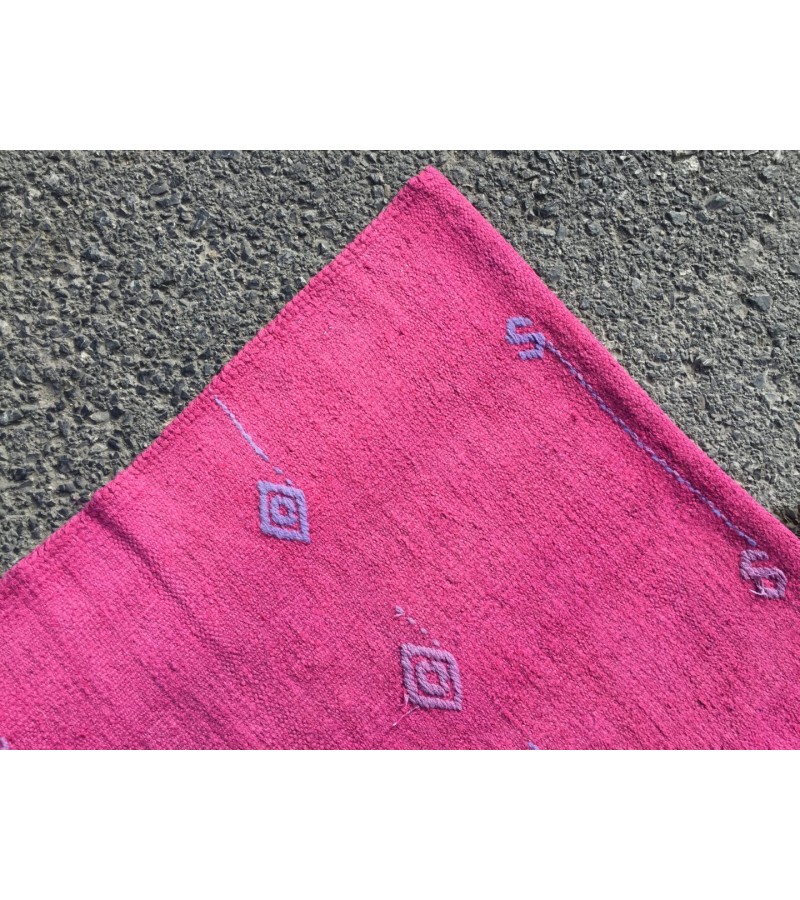 5x10 pink boho hemp runner, retro Turkish runner, 4'11 X 10'2 corridor rug