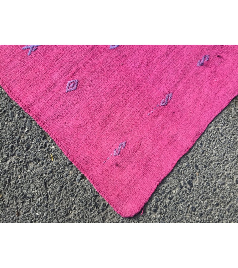 5x10 pink boho hemp runner, retro Turkish runner, 4'11 X 10'2 corridor rug