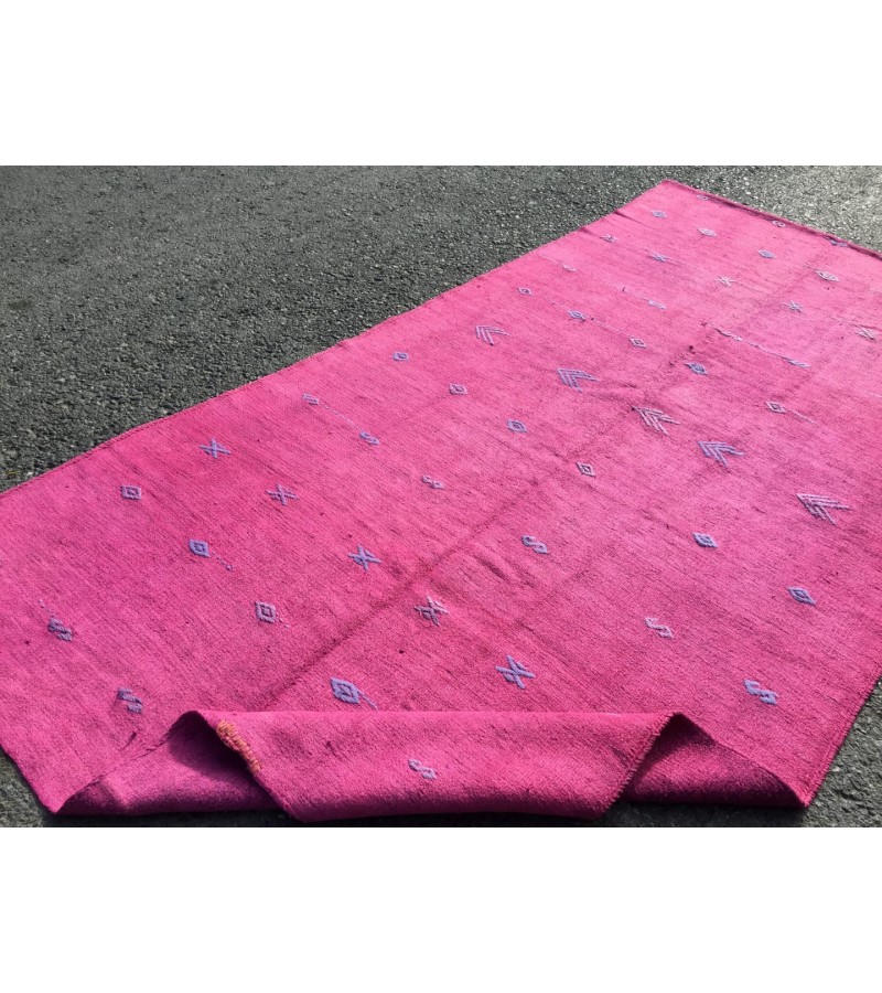 5x10 pink boho hemp runner, retro Turkish runner, 4'11 X 10'2 corridor rug