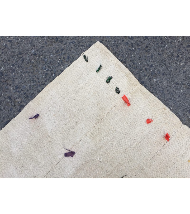 5x6 square ivory hemp, retro rug , bedroom rug, 5'2 X 6'4 Handmade rug