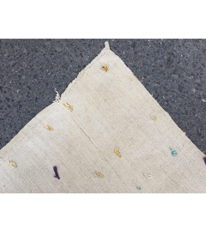 5x6 square ivory hemp, retro rug , bedroom rug, 5'2 X 6'4 Handmade rug