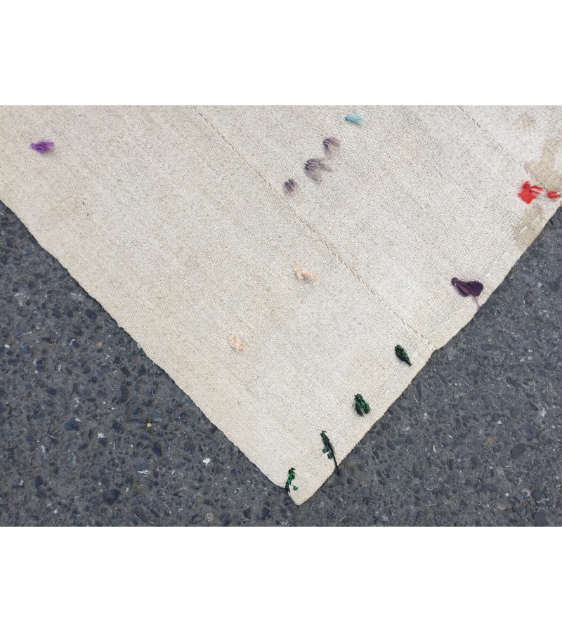 5x6 square ivory hemp, retro rug , bedroom rug, 5'2 X 6'4 Handmade rug