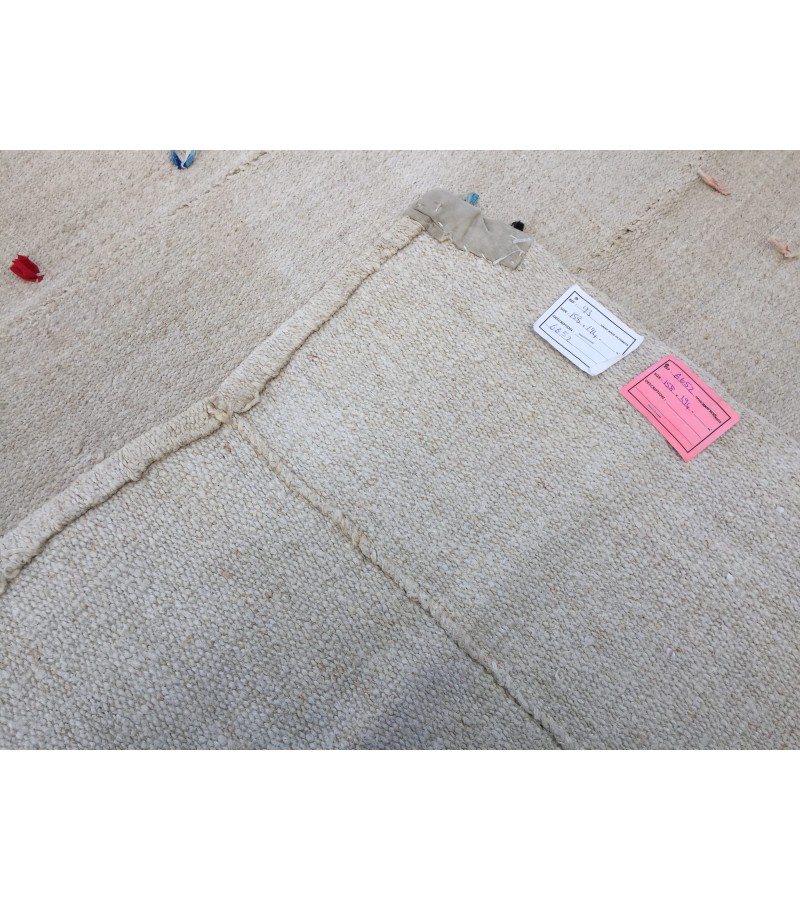 5x6 square ivory hemp, retro rug , bedroom rug, 5'2 X 6'4 Handmade rug