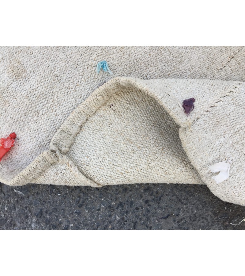 5x6 square ivory hemp, retro rug , bedroom rug, 5'2 X 6'4 Handmade rug