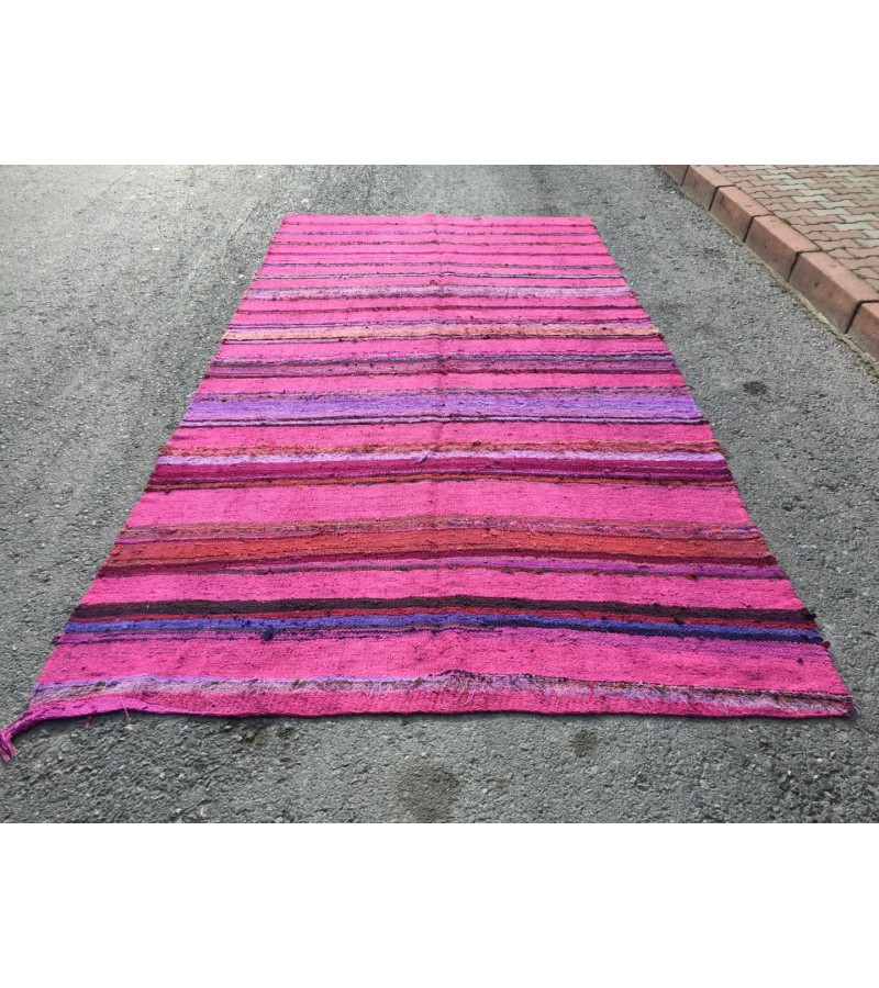 6x13 pink boho hemp , retro dining room rug, Pink Turkish Rug , 6'3 X 12'10 hemp Rug