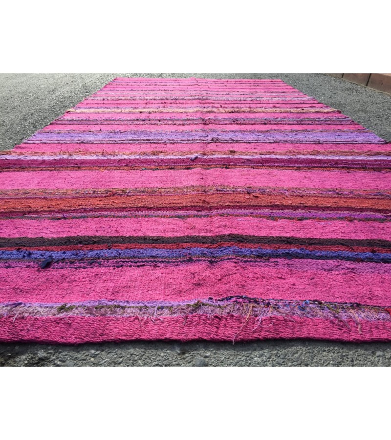 6x13 pink boho hemp , retro dining room rug, Pink Turkish Rug , 6'3 X 12'10 hemp Rug