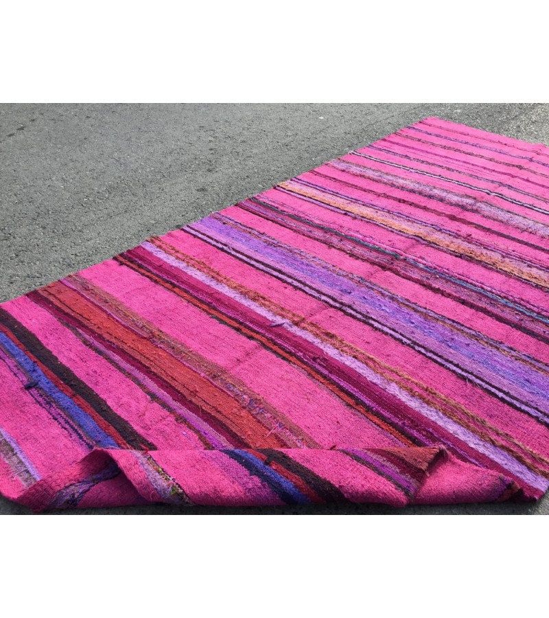 6x13 pink boho hemp , retro dining room rug, Pink Turkish Rug , 6'3 X 12'10 hemp Rug
