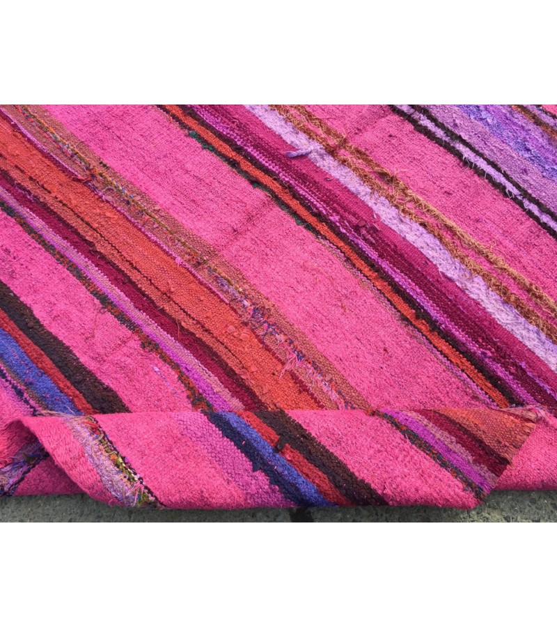 6x13 pink boho hemp , retro dining room rug, Pink Turkish Rug , 6'3 X 12'10 hemp Rug