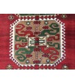 6x8 geometric rug, red green rug, Turkish rug, Oriental rug,5'6 X 8'2 Handmade rug
