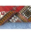 6x8 geometric rug, red green rug, Turkish rug, Oriental rug,5'6 X 8'2 Handmade rug