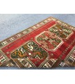 6x8 geometric rug, red green rug, Turkish rug, Oriental rug,5'6 X 8'2 Handmade rug