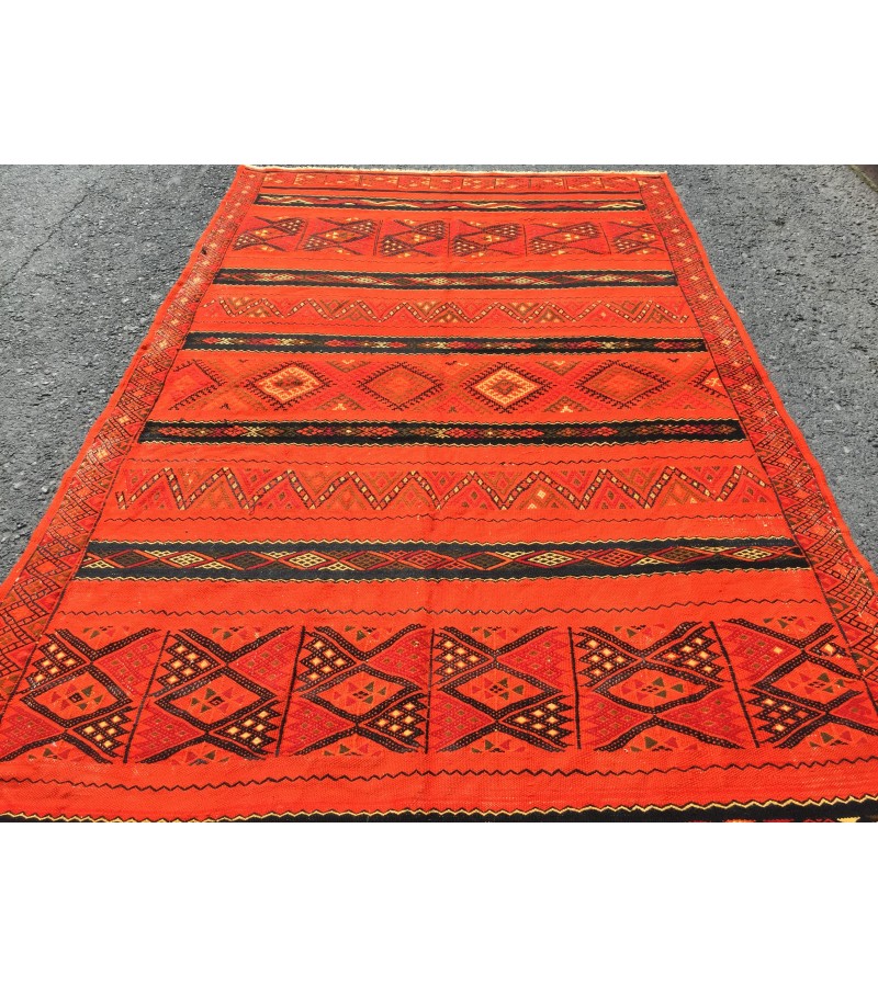 6x10 nomadic woven kilim, vintage kilim, handmade kilim , 5'7 X 9'6 living room rug
