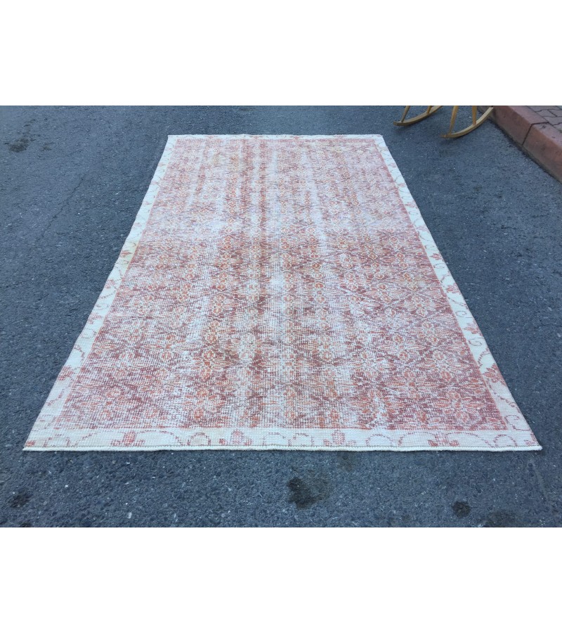 6x9 abstract office rug, wool rug , Distressed rug , 5'9 X 9' home decor rug , Kitchen rug