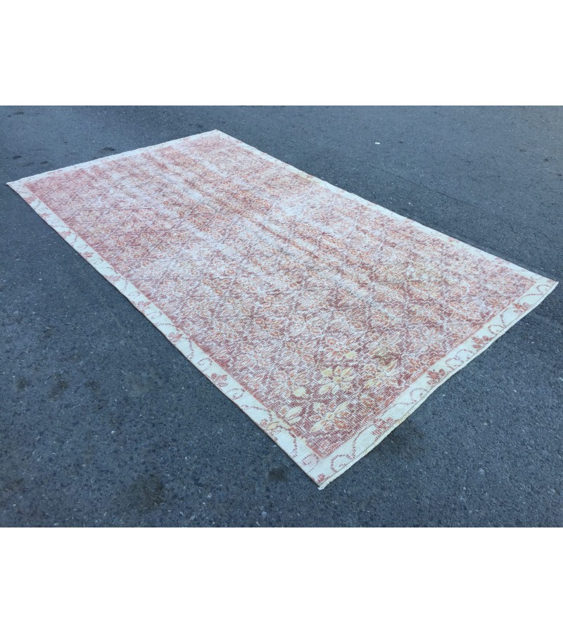 6x9 abstract office rug, wool rug , Distressed rug , 5'9 X 9' home decor rug , Kitchen rug