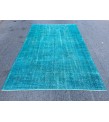5x9 blue kitchen rug, Handmade Teal Blue rug ,Turkish rug, 5'4 X 8'10 living room rug