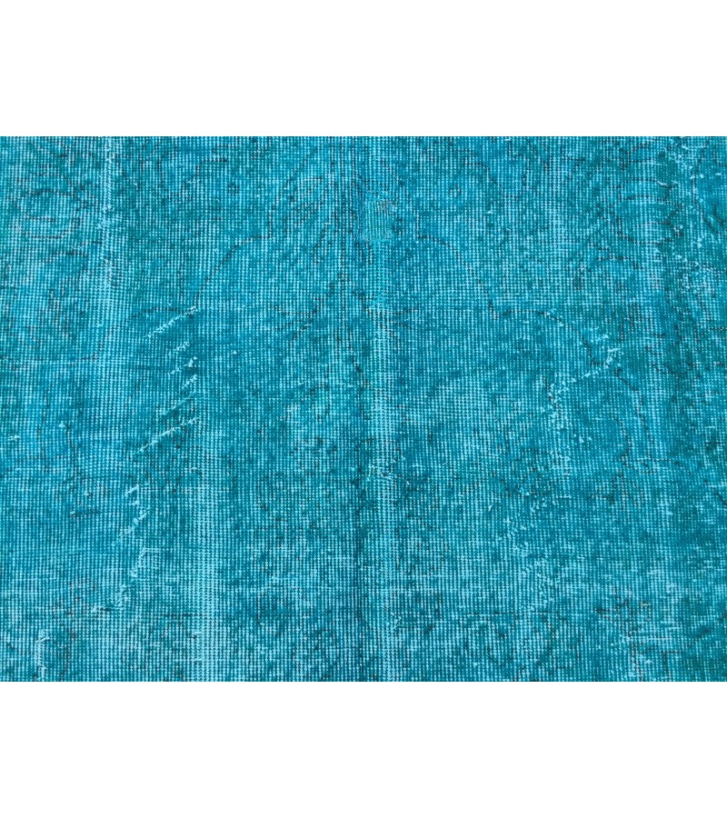 5x9 blue kitchen rug, Handmade Teal Blue rug ,Turkish rug, 5'4 X 8'10 living room rug