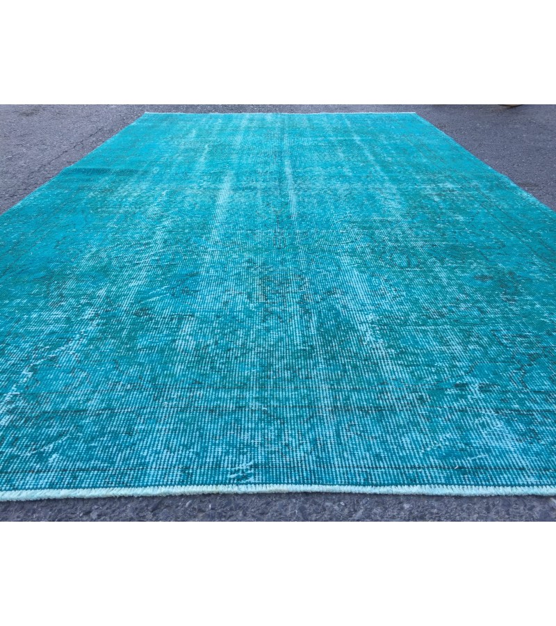 5x9 blue kitchen rug, Handmade Teal Blue rug ,Turkish rug, 5'4 X 8'10 living room rug