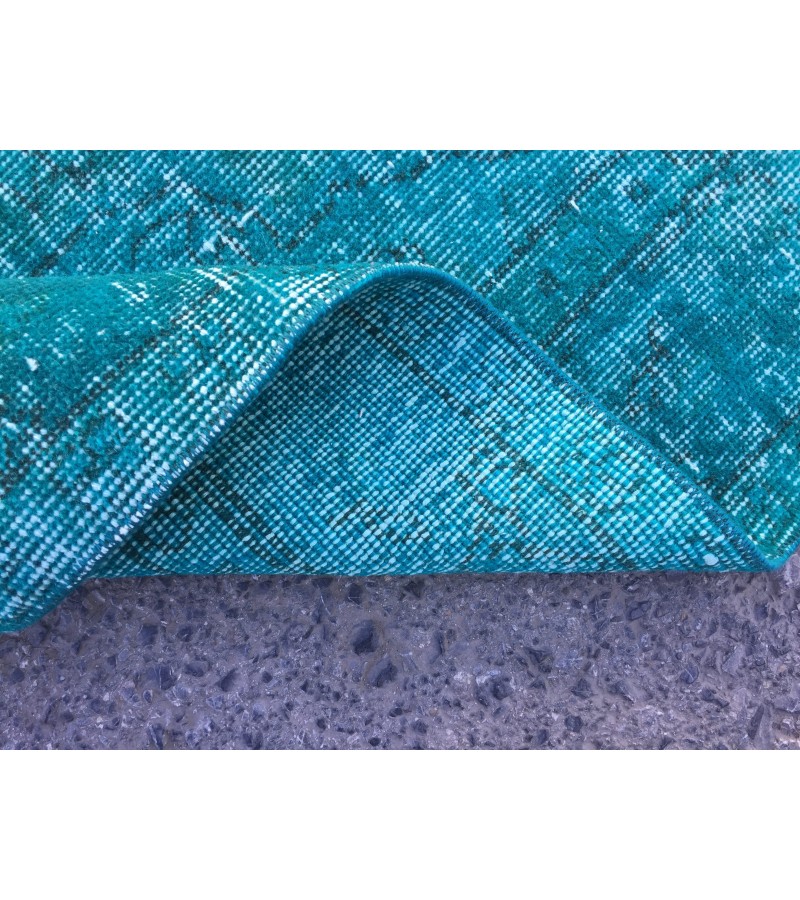 5x9 blue kitchen rug, Handmade Teal Blue rug ,Turkish rug, 5'4 X 8'10 living room rug