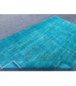 5x9 blue kitchen rug, Handmade Teal Blue rug ,Turkish rug, 5'4 X 8'10 living room rug