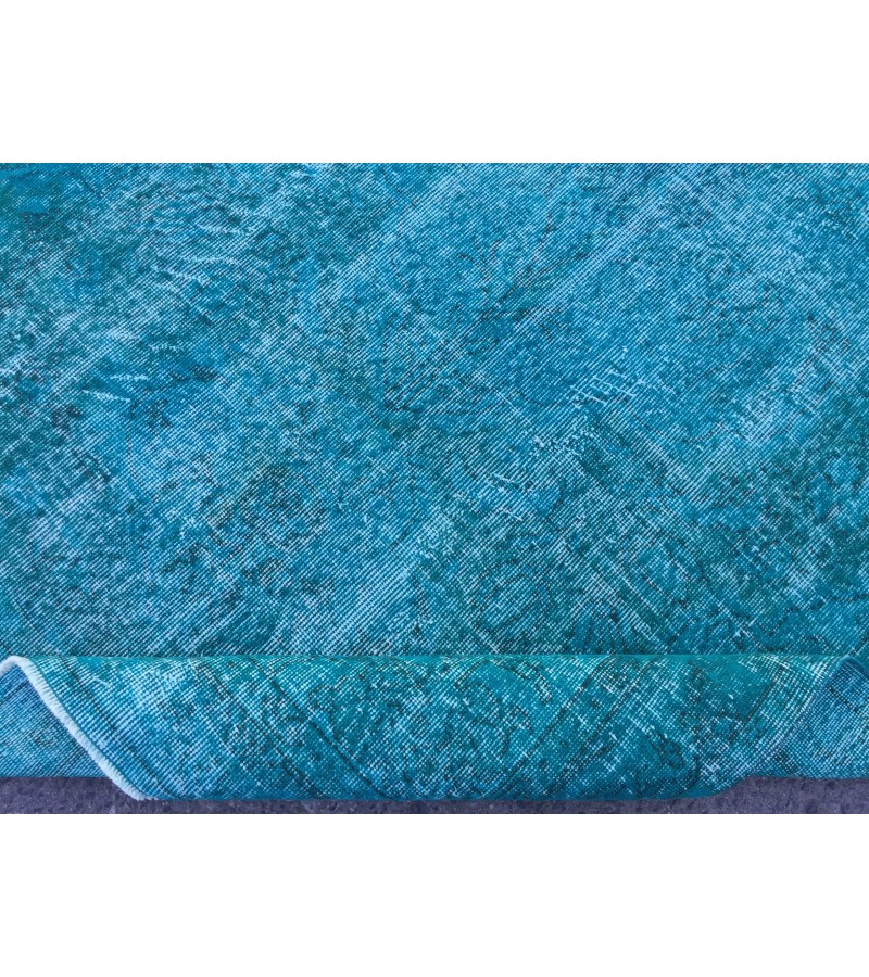 5x9 blue kitchen rug, Handmade Teal Blue rug ,Turkish rug, 5'4 X 8'10 living room rug