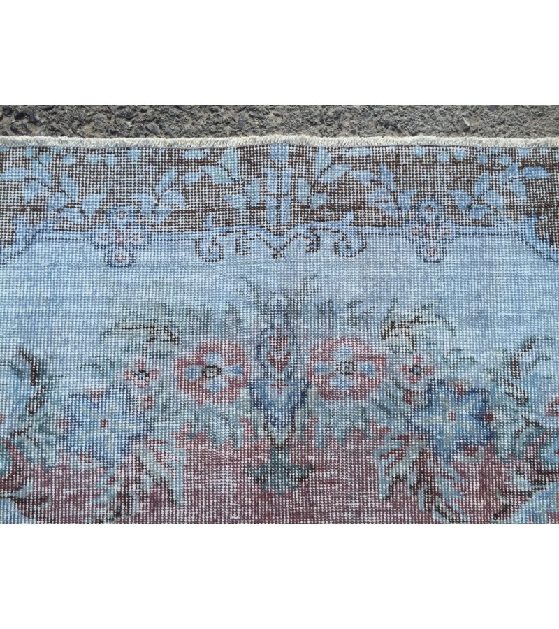 6x9 Turkish rug, Oriental rug, Handmade rug , 6' X 9'5 red blue living room rug