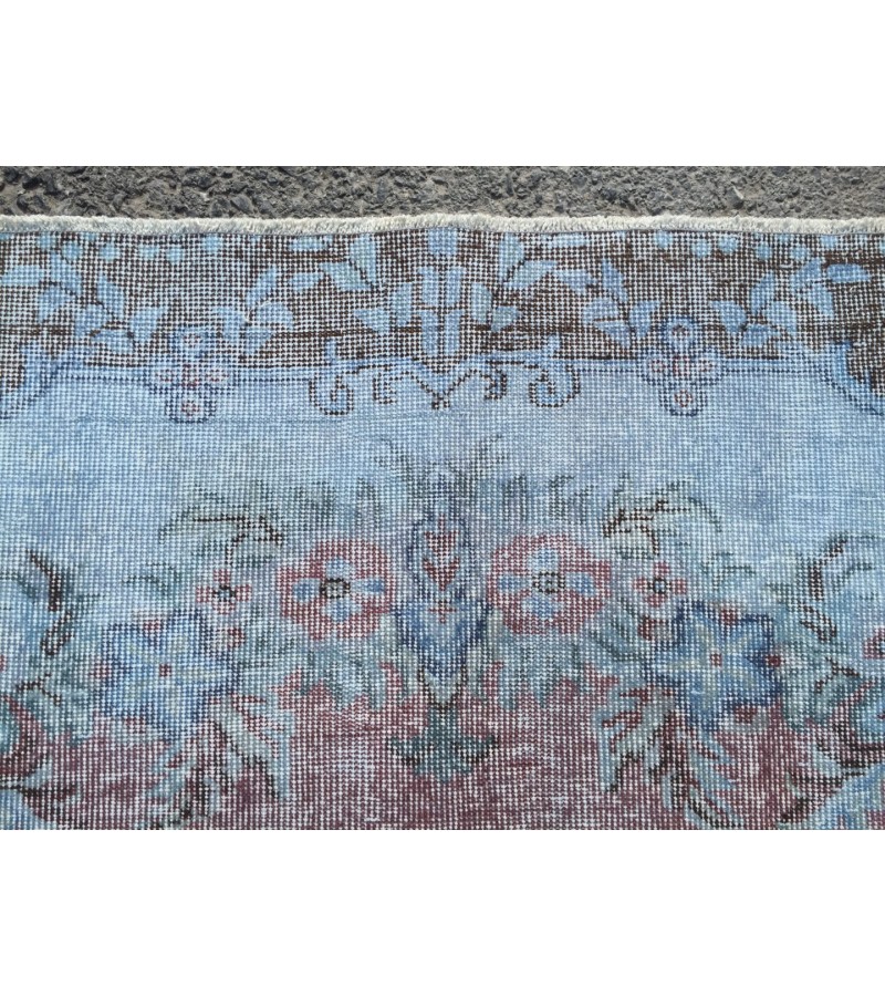 6x9 Turkish rug, Oriental rug, Handmade rug , 6' X 9'5 red blue living room rug 