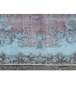 6x9 Turkish rug, Oriental rug, Handmade rug , 6' X 9'5 red blue living room rug