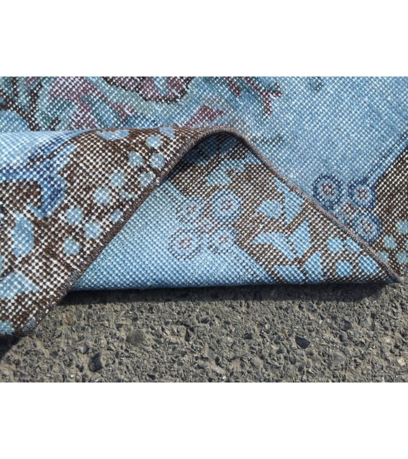 6x9 Turkish rug, Oriental rug, Handmade rug , 6' X 9'5 red blue living room rug