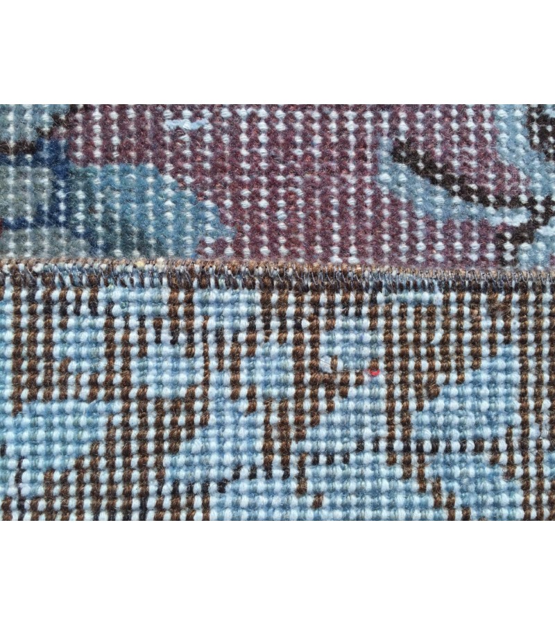 6x9 Turkish rug, Oriental rug, Handmade rug , 6' X 9'5 red blue living room rug