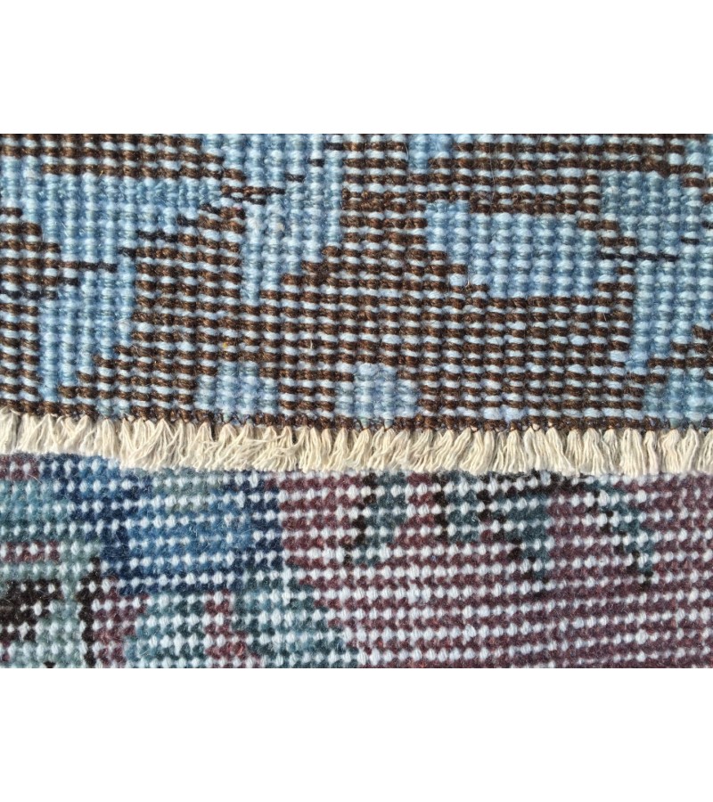 6x9 Turkish rug, Oriental rug, Handmade rug , 6' X 9'5 red blue living room rug