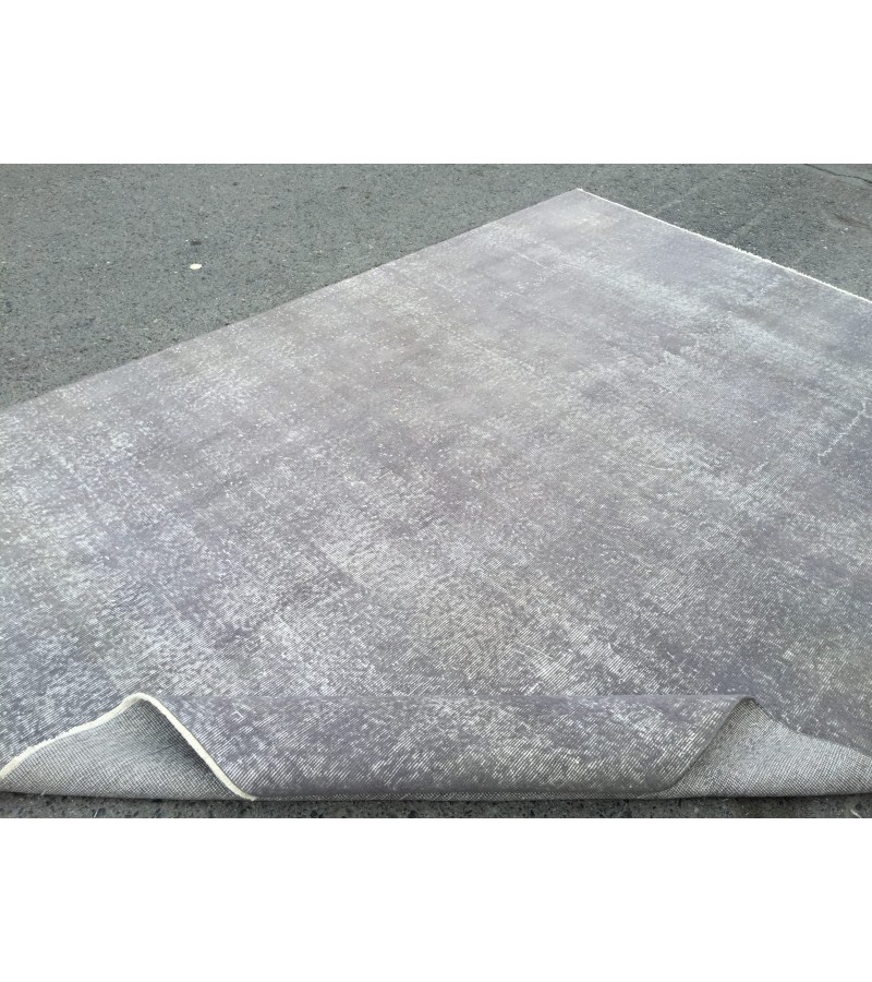 7x10 simple pattern rug, Turkish Vintage rug, grey rug, 6'9 X 9'9 Handmade rug, Home decor rug