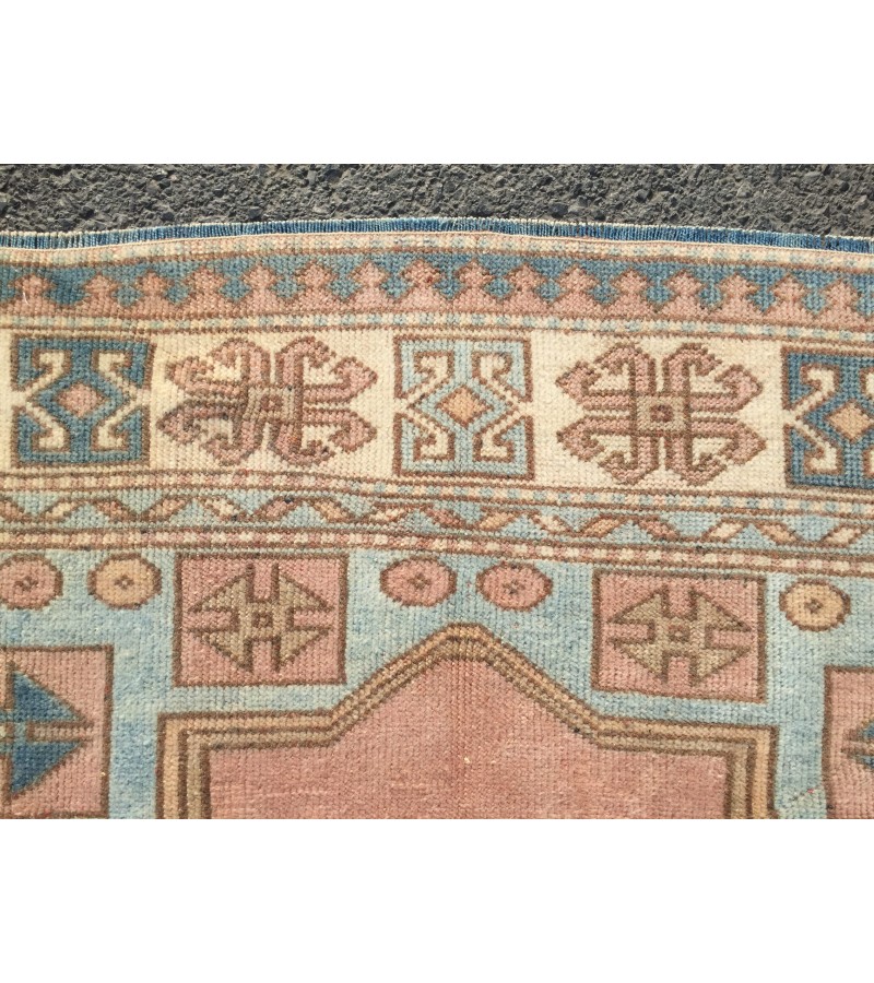 5x8 retro bedroom rug, pastel red beige blue rug, geometric rug, kitchen rug, 4'10 X 7'7 Handmade rug