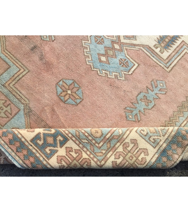 5x8 retro bedroom rug, pastel red beige blue rug, geometric rug, kitchen rug, 4'10 X 7'7 Handmade rug