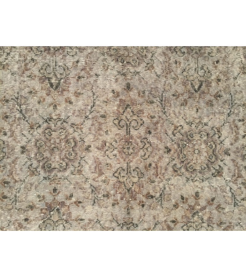 5x9 vintage area rug, retro kitchen rug, grey dining room rug, rug for living room, 5'4 X 9'2 wool rug
