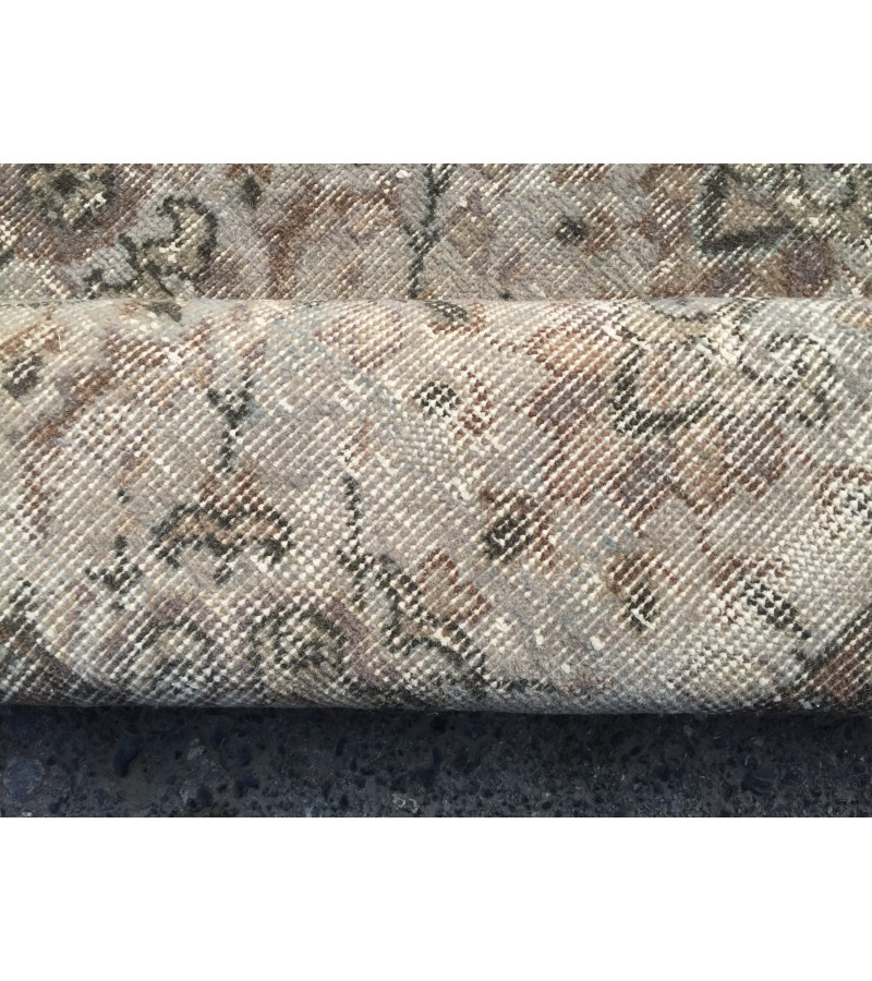 5x9 vintage area rug, retro kitchen rug, grey dining room rug, rug for living room, 5'4 X 9'2 wool rug