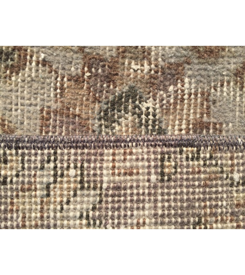 5x9 vintage area rug, retro kitchen rug, grey dining room rug, rug for living room, 5'4 X 9'2 wool rug