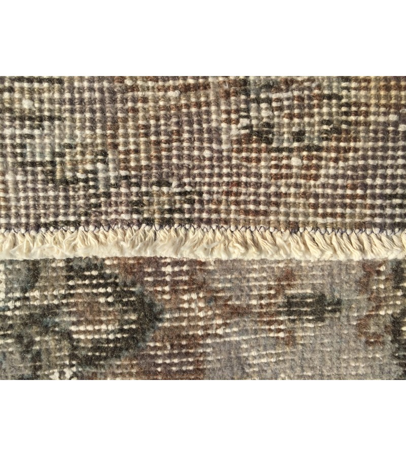 5x9 vintage area rug, retro kitchen rug, grey dining room rug, rug for living room, 5'4 X 9'2 wool rug