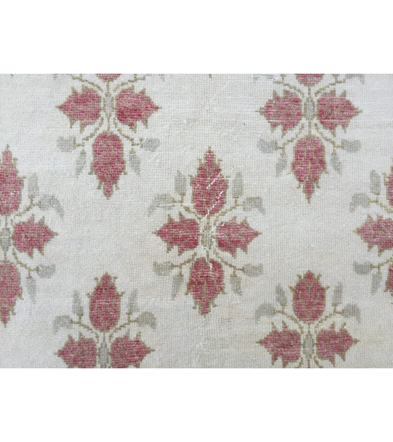 5x8 abstract minimal rug, ivory red Vintage rug , handmade rug , 5'3 X 8'4 rug for living room