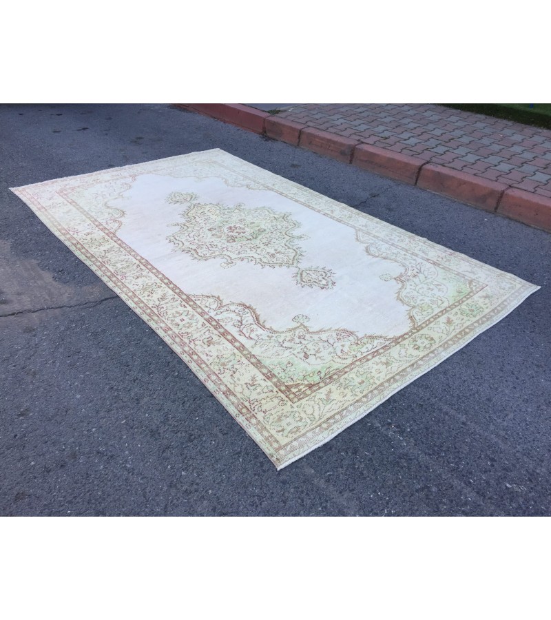 6x10 Area Rug , vintage Turkish rug ,living room rug, 6'2 X 10'1 handmade rug