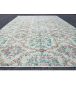5x8 beige green kitchen rug, Turkish retro rug, Handmade rug , 5'5 X 8'4 wool rug