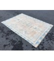 5x7 geometric Oushak rug, hand knotted rug ,70s rug , Repaired 4'10 X 6'9 rug for living room