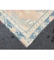 5x7 geometric Oushak rug, hand knotted rug ,70s rug , Repaired 4'10 X 6'9 rug for living room
