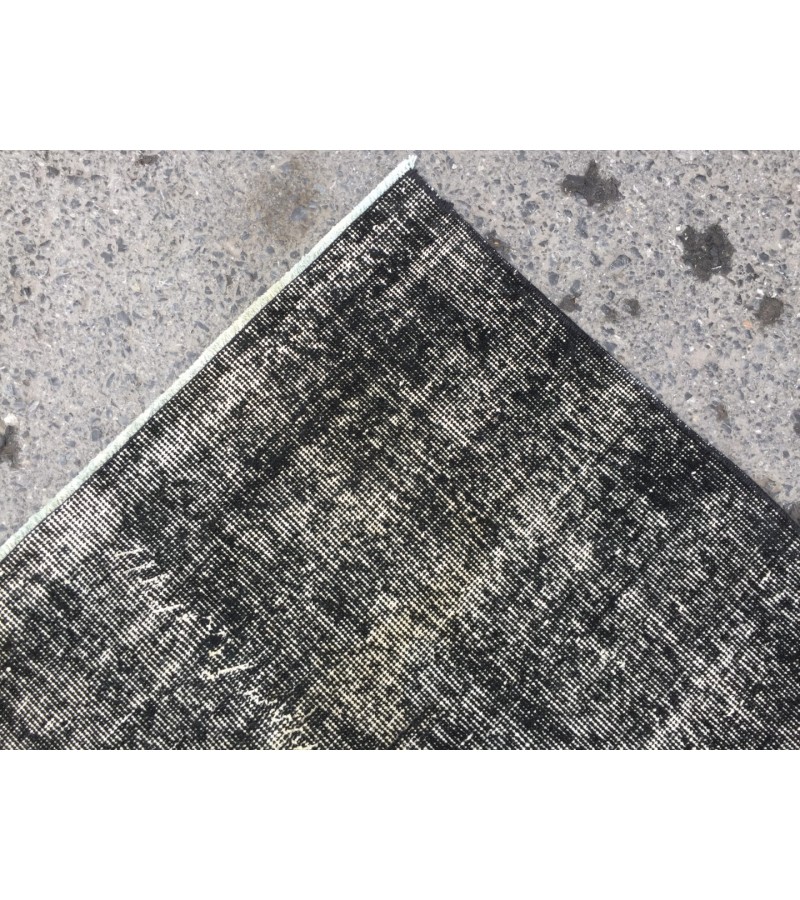 5x8 distressed rug, Area Rug , Black Turkish Rug ,4'6 X 7'8 Handmade Rug for living room