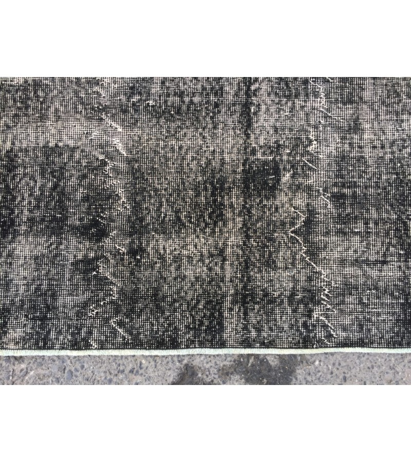 5x8 distressed rug, Area Rug , Black Turkish Rug ,4'6 X 7'8 Handmade Rug for living room