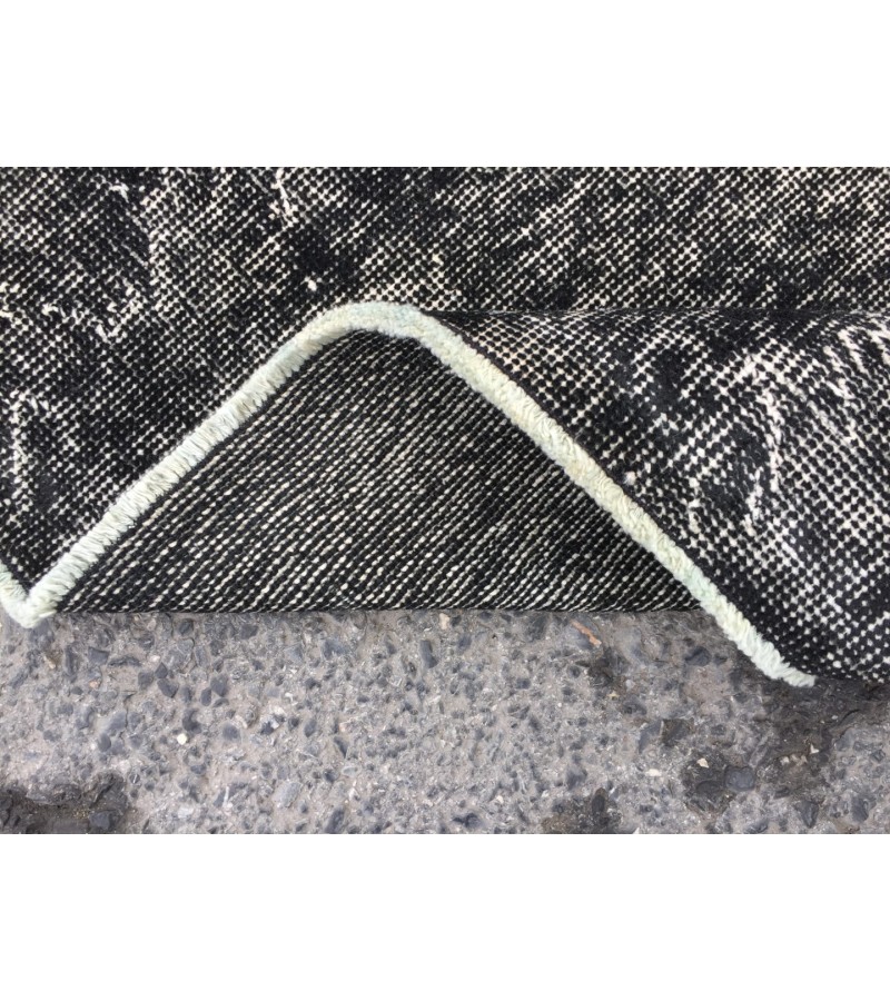 5x8 distressed rug, Area Rug , Black Turkish Rug ,4'6 X 7'8 Handmade Rug for living room