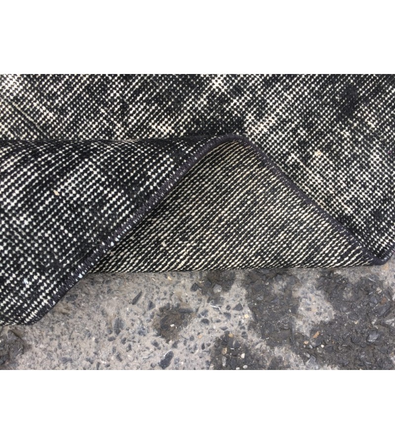 5x8 distressed rug, Area Rug , Black Turkish Rug ,4'6 X 7'8 Handmade Rug for living room