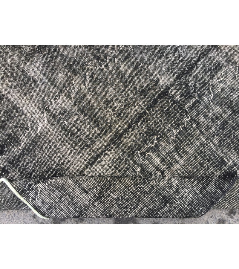 5x8 distressed rug, Area Rug , Black Turkish Rug ,4'6 X 7'8 Handmade Rug for living room